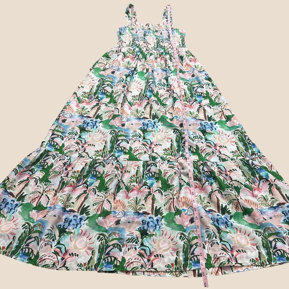 NEW Marine Layer Selene Maxi Dress 2026 Linen Blend Med Watercolor Palm Vacation - Picture 14 of 14